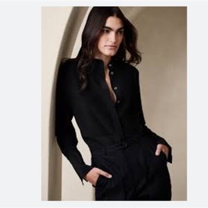 Banana Republic Black Tuxedo Shirt Small